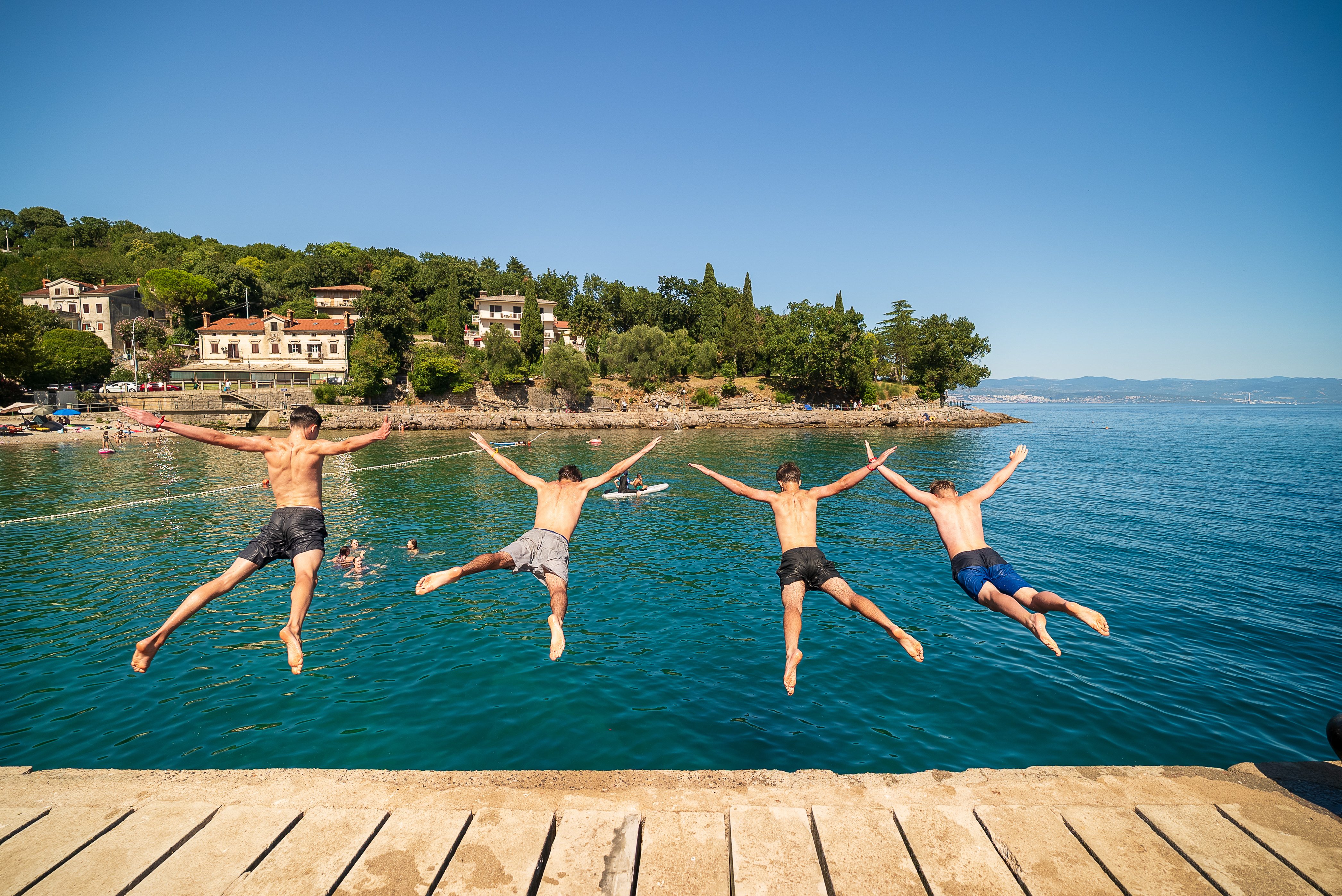 ruf Gäste am Strand von Opatija