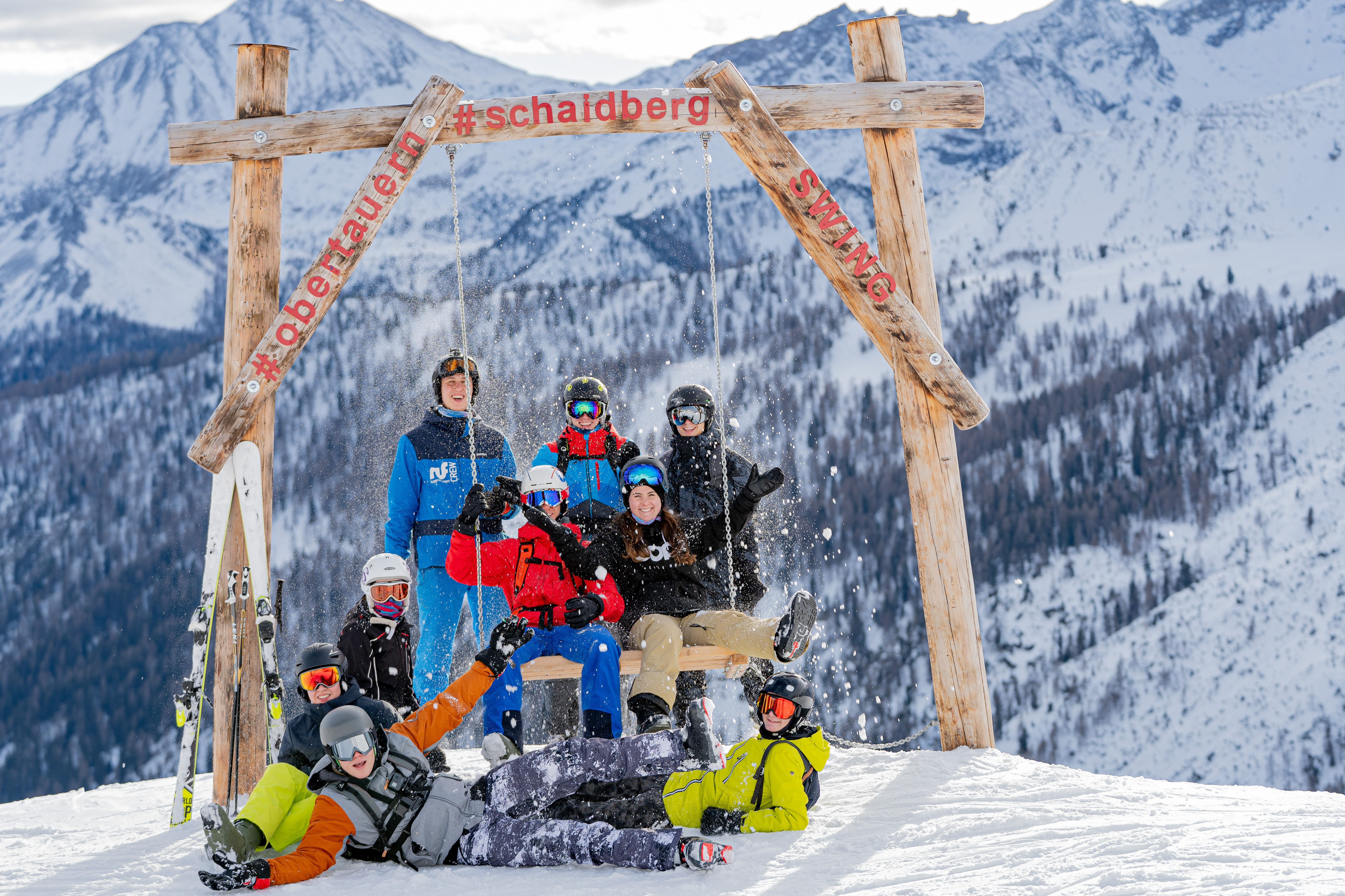 ruf Gäste an einem Fotopoint in Obertauern