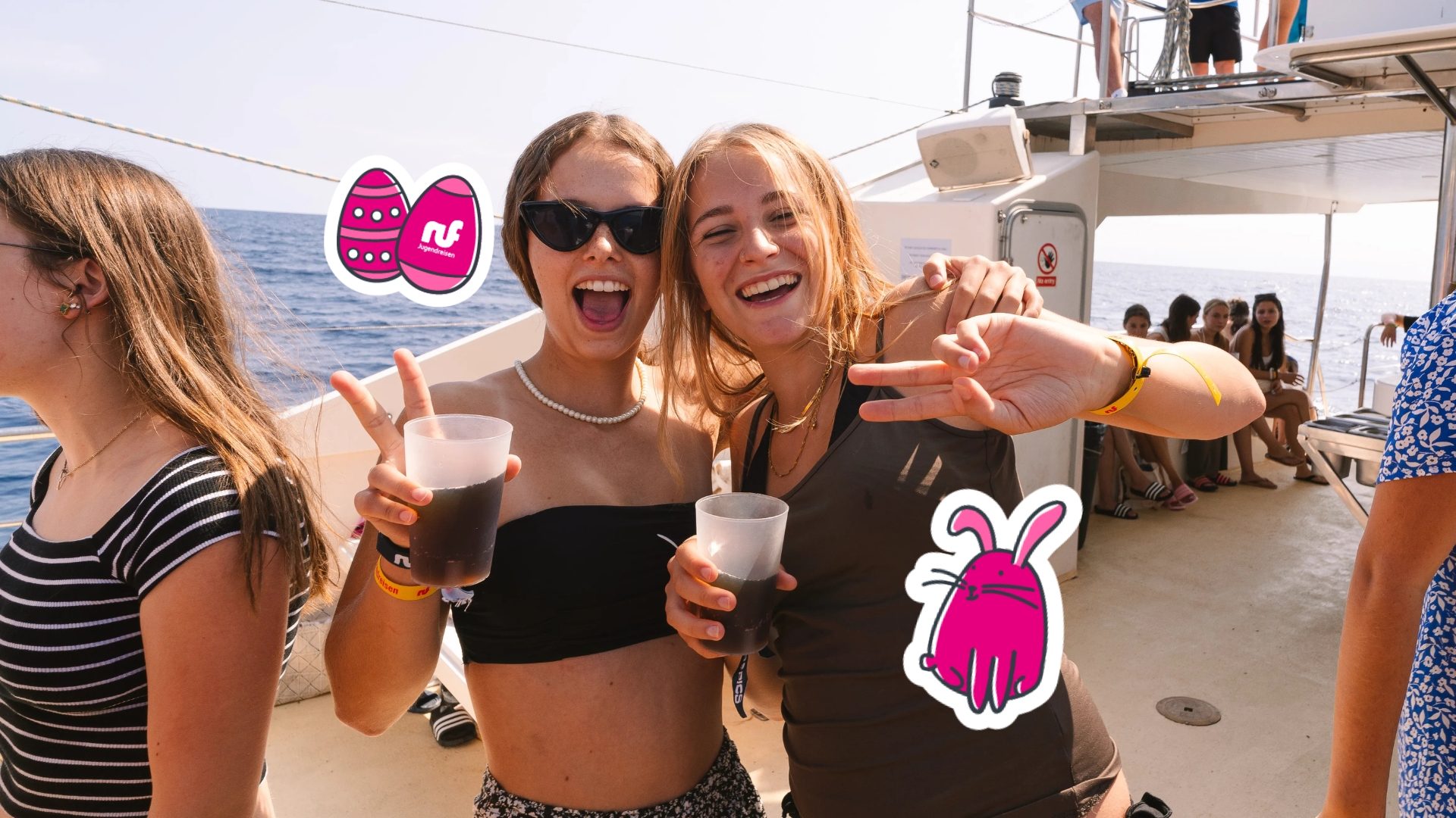 Jugendliche auf dem Caramaran