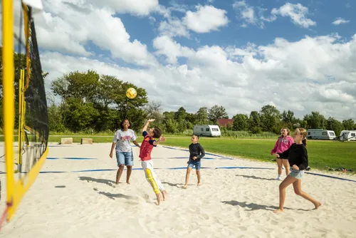 Gäste spielen Volleyball